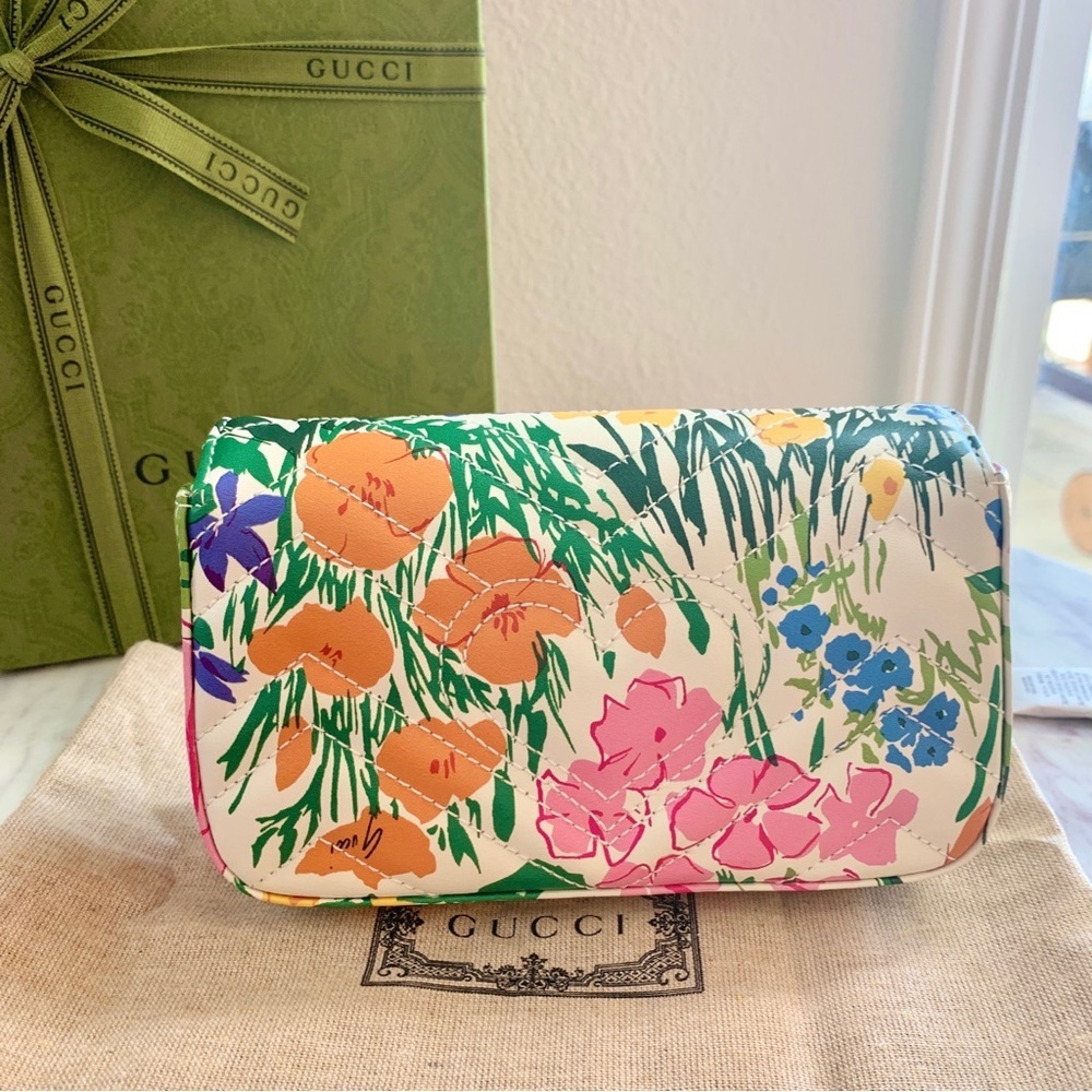🌼 GUCCI Ken Scott GG Marmont Super Mini Bag in Floral Print Limited Edition - Picture 10 of 16